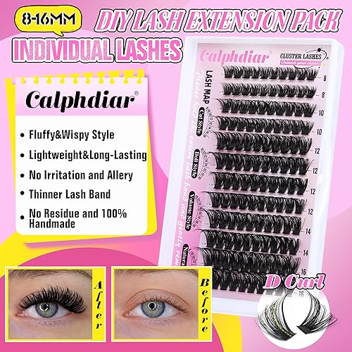 Miniatura 2 de Kit de extensión de pestañas 80D, kit de extensión de pestañas esponjosas, paquete de extensiones de pestañas de 0.315 a 0.630 pulgadas con unión y