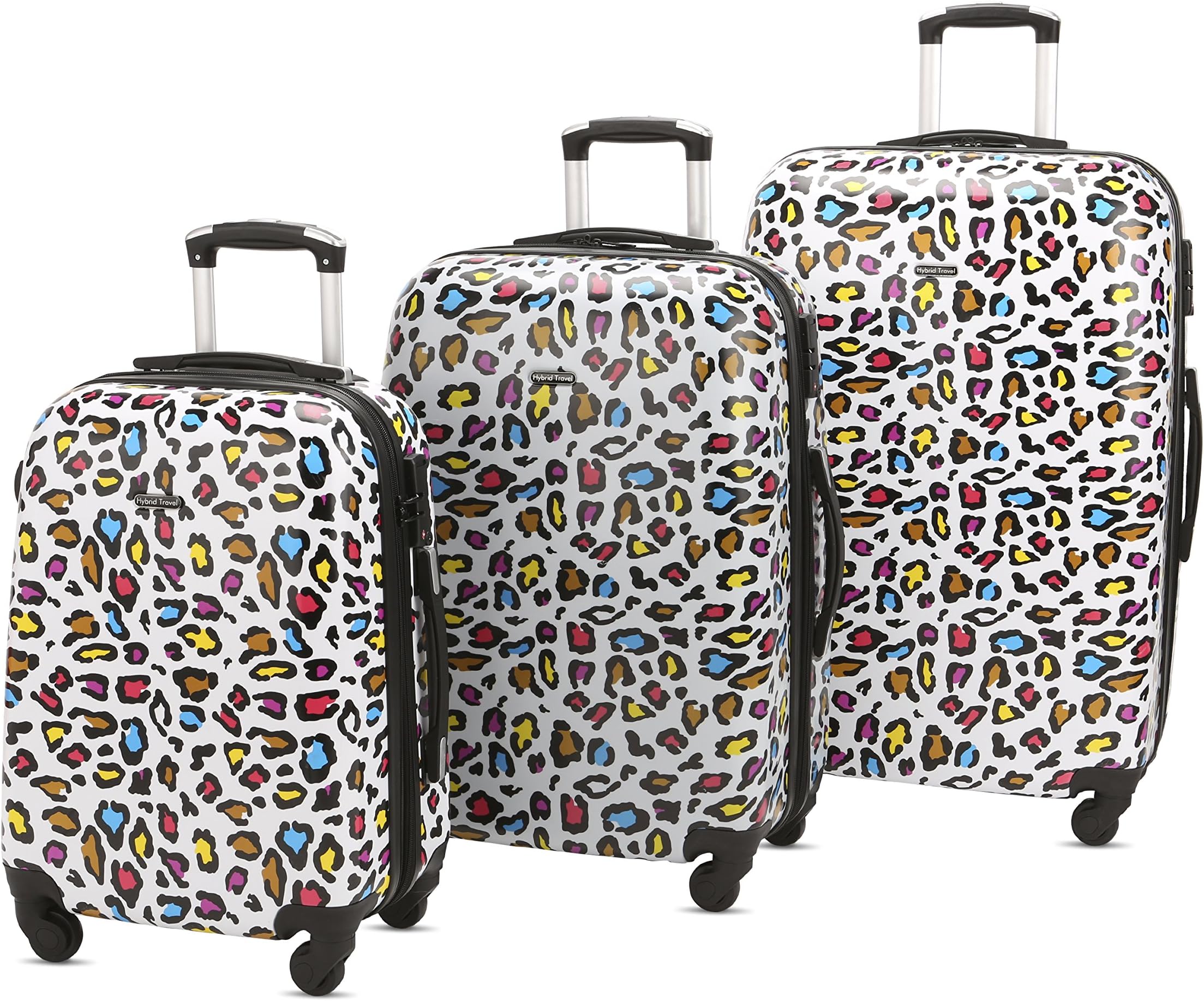 HyBrid & Company Luggage Set Durable Lightweight Hard Case Spinner Suitcase LUG3-PC08, 3 Pieces, Vintage