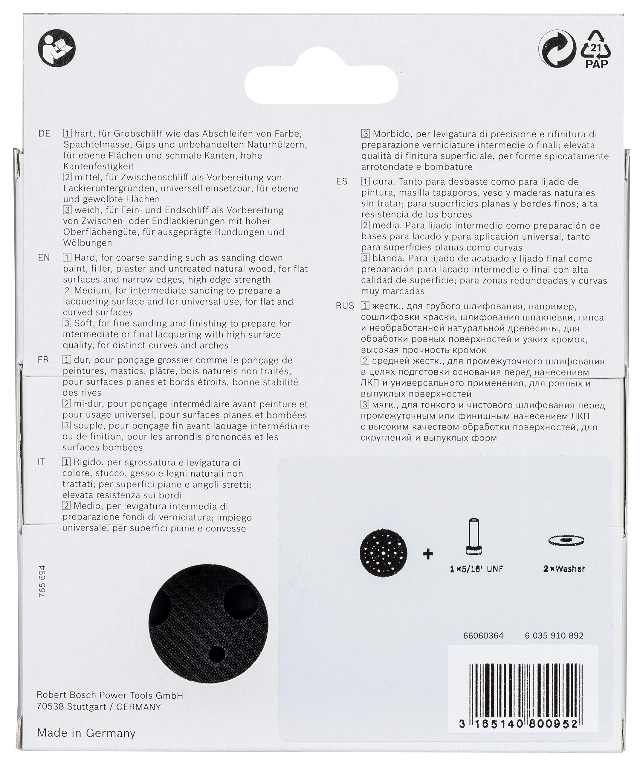 Bosch Professional Multi-Loch Schleifteller (Ã˜ 125 Mm, Medium, Klett, Zubehör Exzenterschleifer)