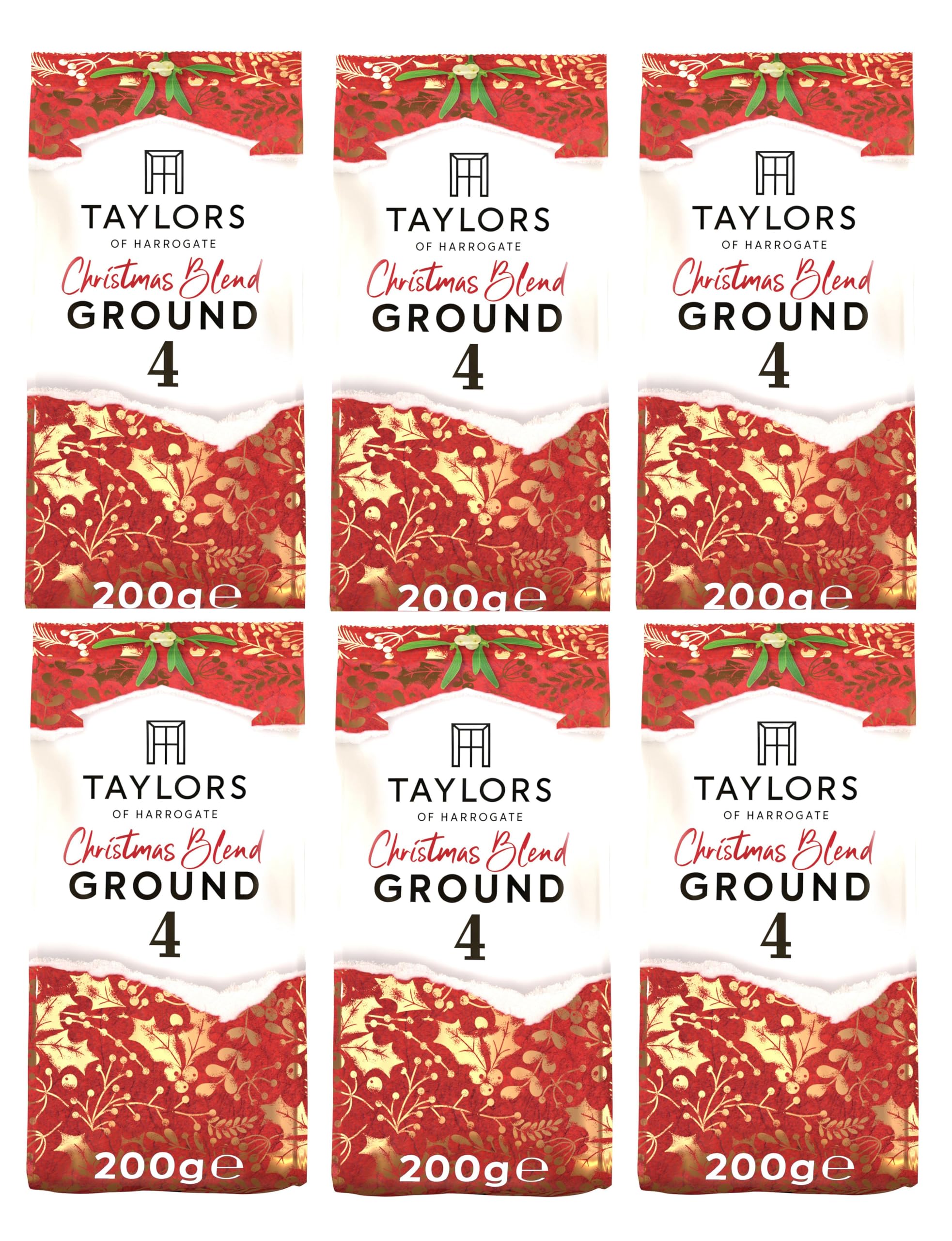 Taylors of HarrogateChristmas Blend Ground Coffee (Pack of Each 200g,  Total
