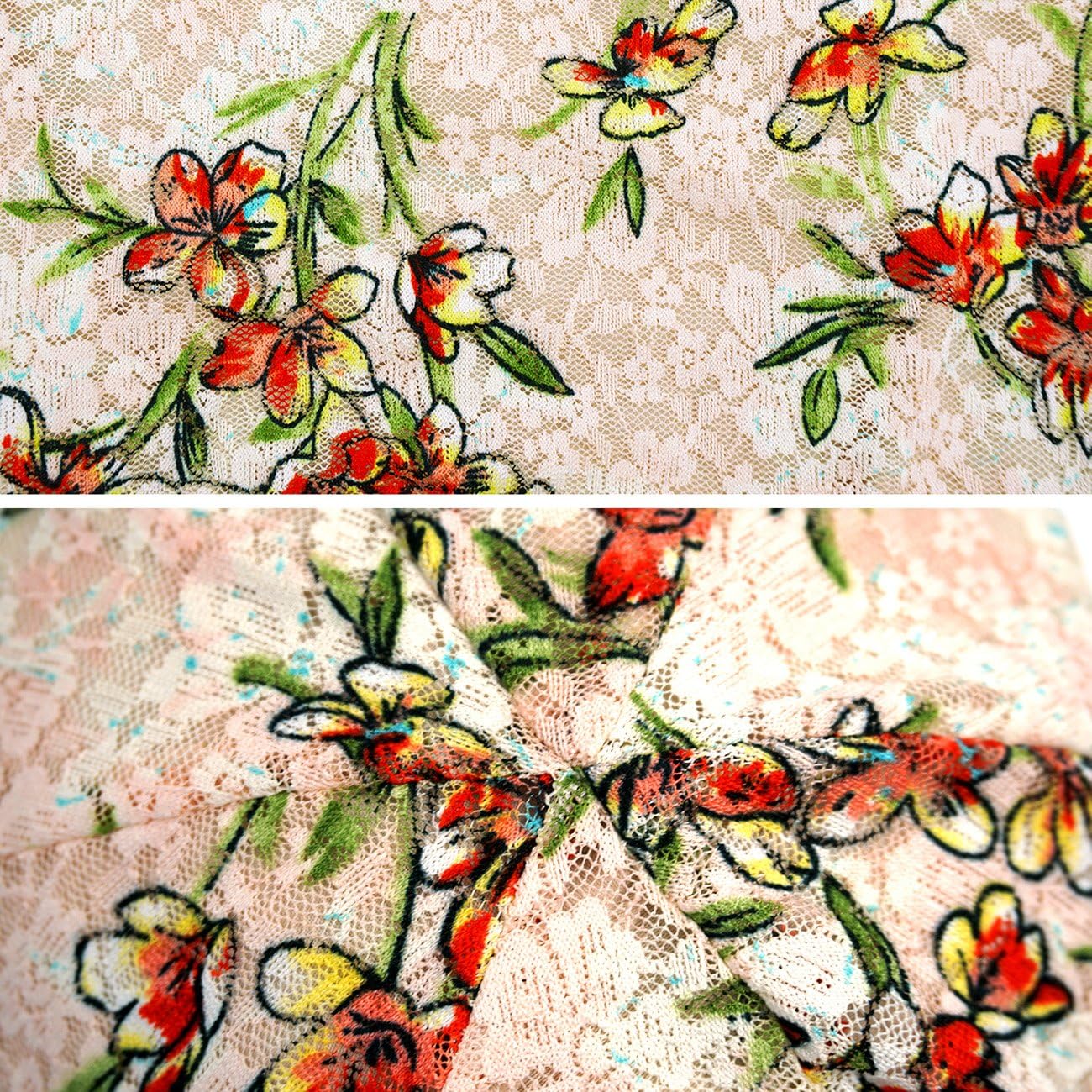 Glamorstar Floral Lace Beanie Hat Chemo Cap Stretch Slouchy Turban Headwear - Image 7