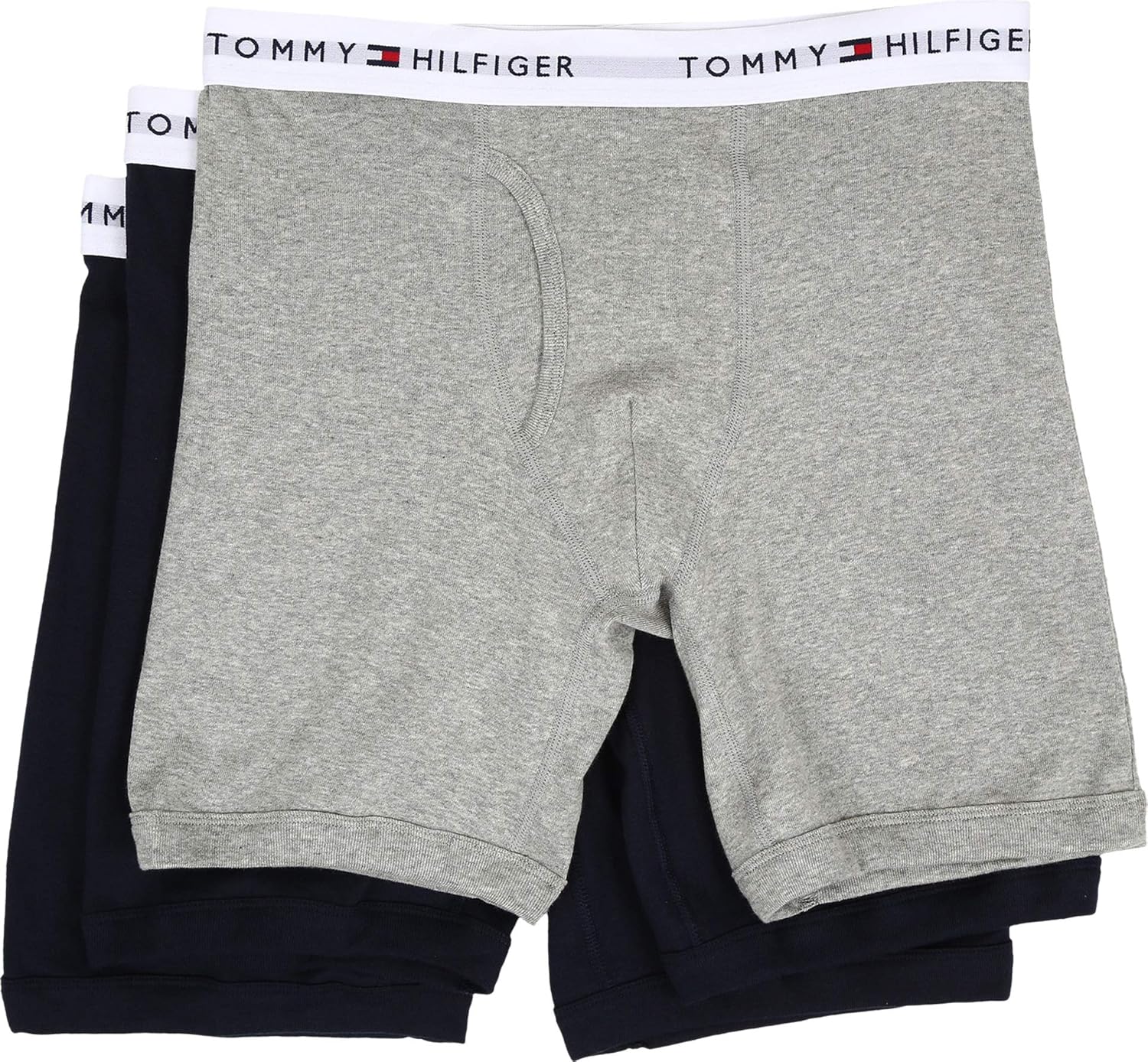 Tommy Hilfiger Mens 3-Pack Cotton Boxer Brief Dark Navy Small 28-30