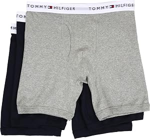 Tommy Hilfiger Mens 3-Pack Cotton Boxer Brief Dark Navy Small 28-30