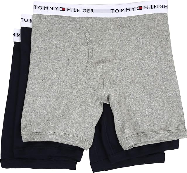 Tommy Hilfiger Mens 3-Pack Cotton Boxer Brief Dark Navy Small 28-30