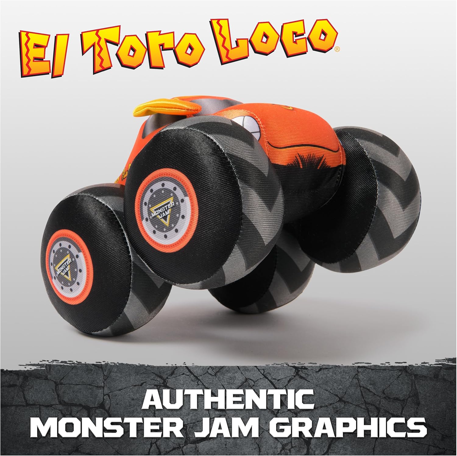 Monster Jam Official El Toro Loco Monster Truck with Sound, Plush Toy, Monster Truck for Boys and Girls, Kids Toys for Ages 3 and Up, 7”