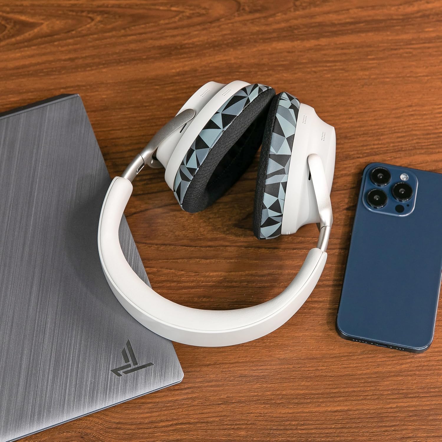 WC Freeze QC Ultra – Cooling Gel Replacement Earpads Compatible with Bose QuietComfort Ultra Gen 1 & Gen 2 by Wicked Cushions | Breathable Fabric, Extra Thick & Cool | Geo Grey - Image 3