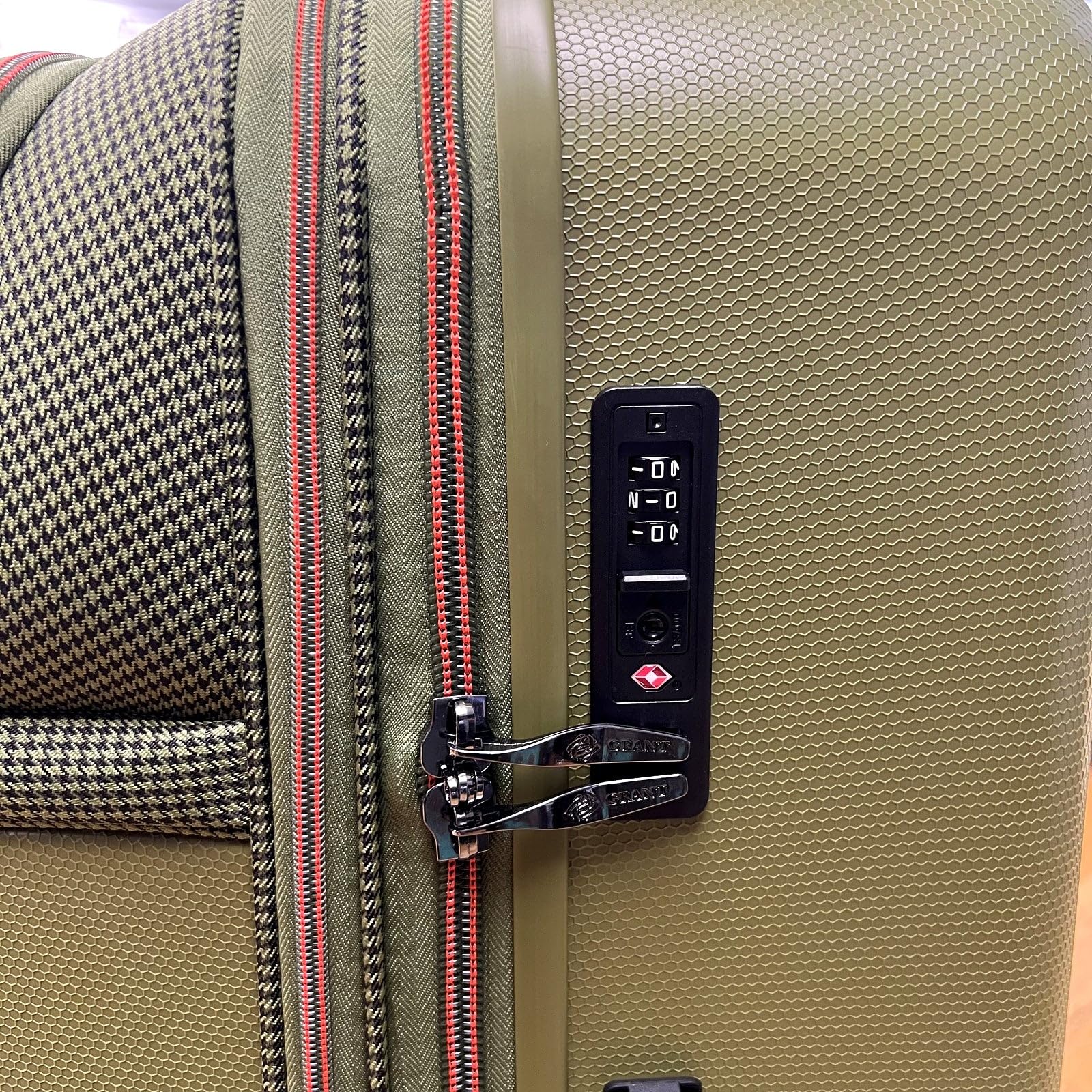 GRANT Highbred TSA007 Valise de voyage hybride à coque rigide et tissu tissé 50,8 cm, 66,1 cm, 71,1 cm, 8 roues à double rotation, bleu pétrole, Cabin 20 Inch, Valise à roulettes extensible hybride