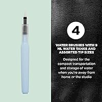 Vista 2 de Sakura Cepillo de agua Koi - Cepillo para acuarela - Depósito de 0.3 fl oz - 4 puntas de pincel surtidos