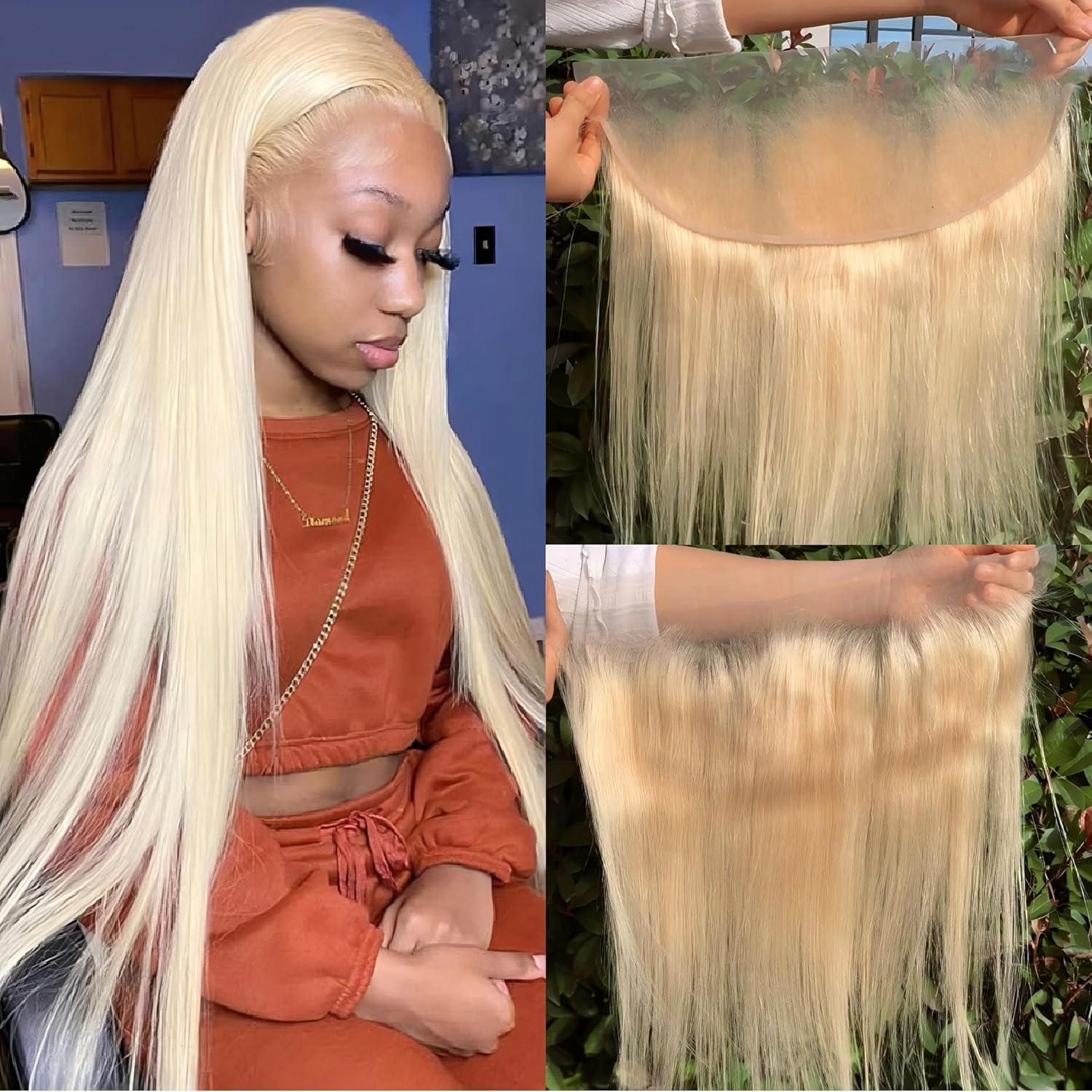 613 lace frontal only blonde honey closure hd human hair piece 18 Inch 134 100% To Ear Hd Transparent Lace Closure With Baby Hair 180% Density Natural Glueless Closure