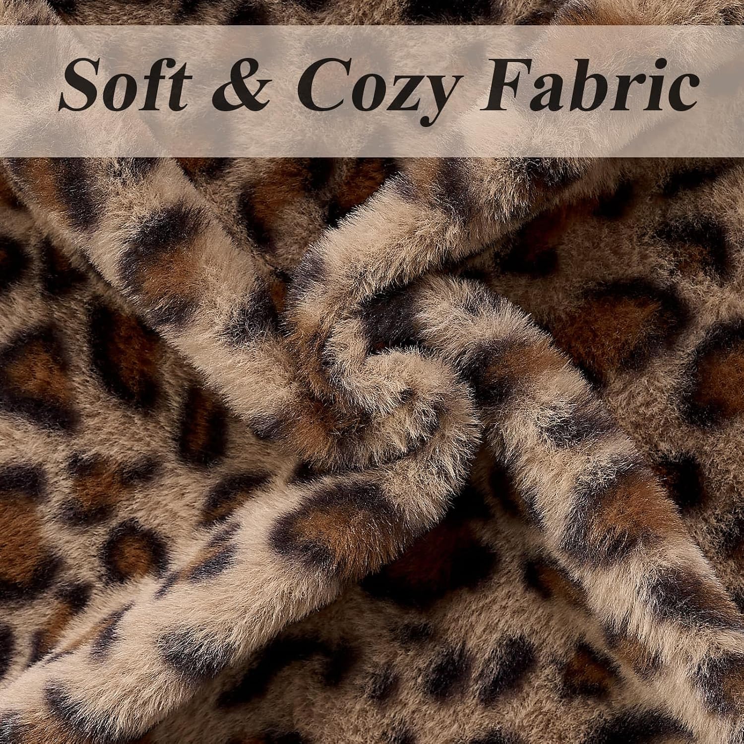 Cheetah Pillow Covers 18x18, Faux Fur Leopard Pillow Covers Set of 2, Soft Fluffy Double-Sided Decorative Cheetah Print Throw Pillowcases for Couch Sofa and Room Decor