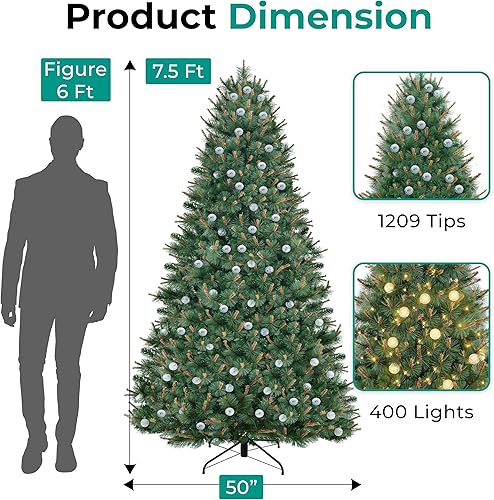 Miniatura 10 de Naomi Home Árbol de Navidad rústico, 6.5 pies