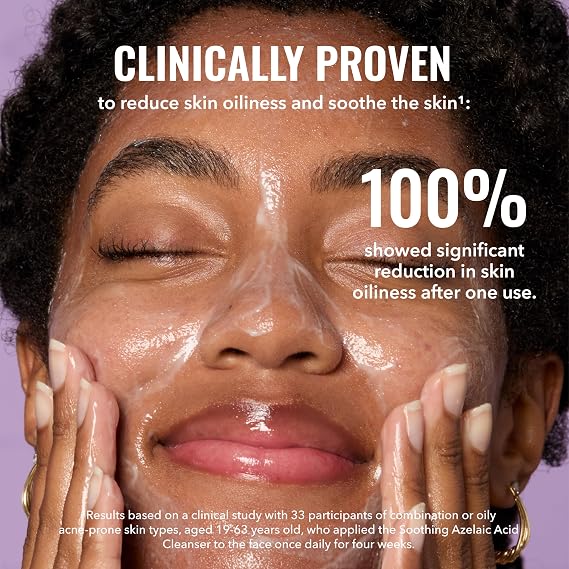 Good Molecules Soothing Azelaic Acid Cleanser Gentle Creamy Non-Foaming Face Wash for Oily & Sensitive Skin Vegan & Fragrance-Free 120 ml