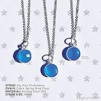 Vista 159 de Round Pendant Necklace, Natural Gemstones, Labradorite, Rainbow Moonstone, Crystal, Rose Quartz, Amethyst, Citrine, Sterling Silver, Handmade