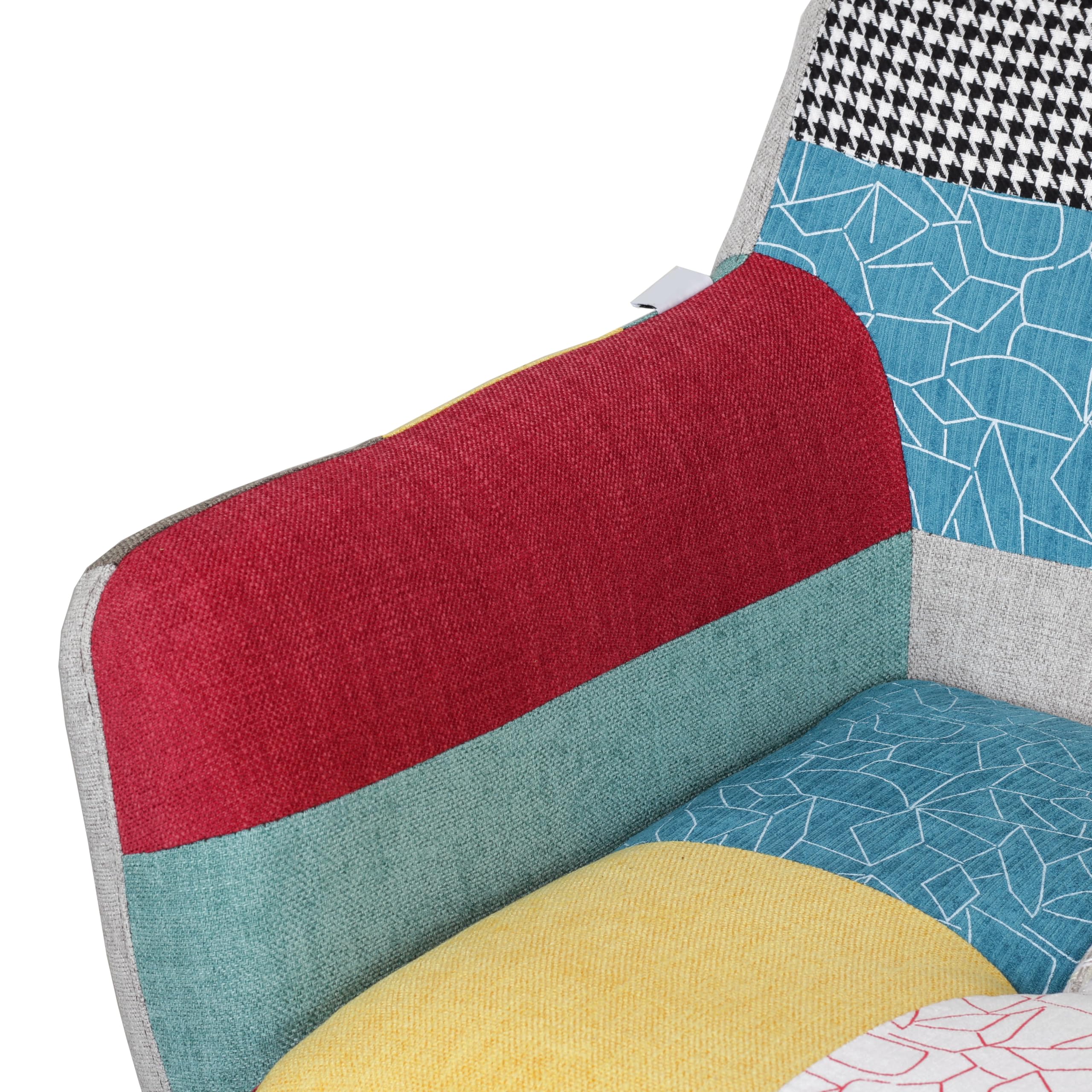 Totò Piccinni Divano in Tessuto Patchwork imbottito con Braccioli (Patchwork piedi Naturali, 2 Posti)