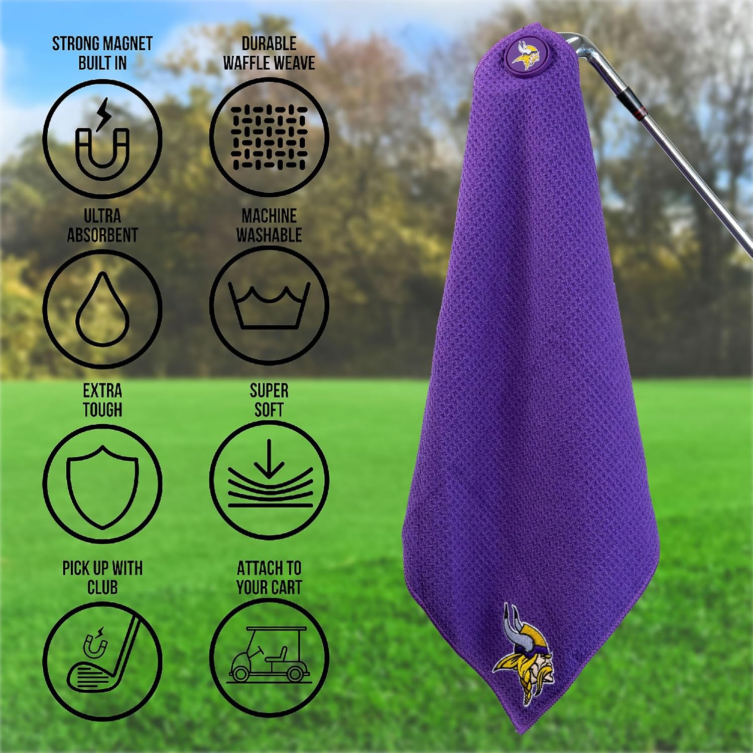 Team Golf / Parrot Paddles NFL Minnesota Vikings Magnetic Microfiber Towel