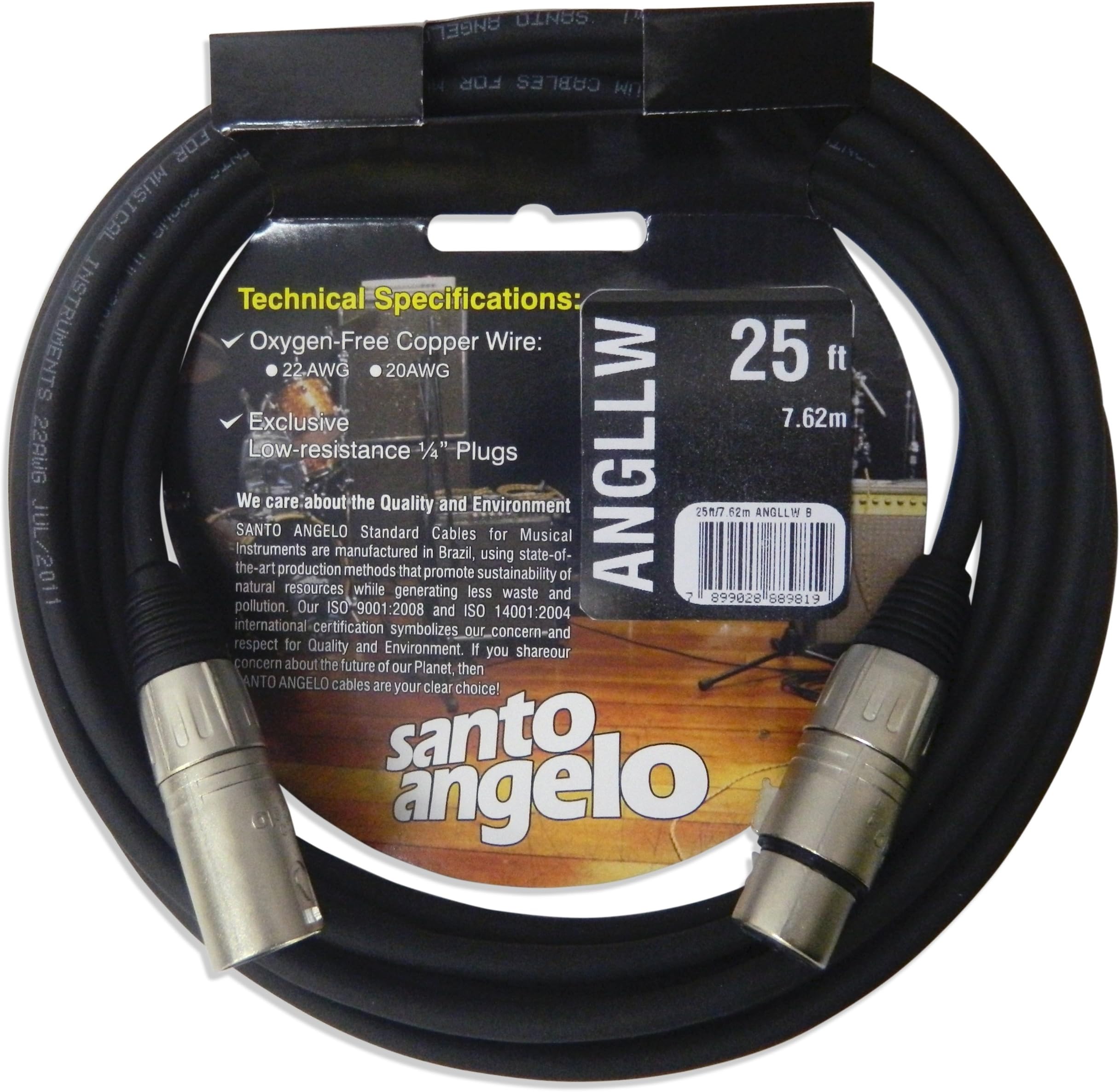 ANGL LW 0.79 Inch XLR to XLR Microphone Cable - 25 Feet