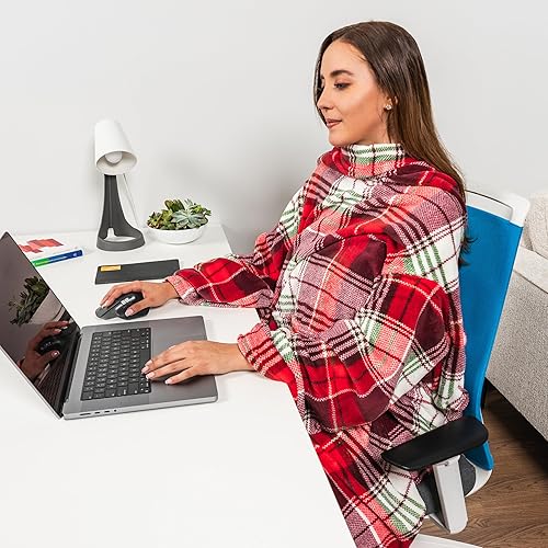 Miniatura 93 de PAVILIA Manta con mangas para adultos, mujeres y hombres, manta suave y cálida de forro polar, manta de regalo Negro -,Marrón,Burrito Beige,Carbón