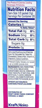 Crystal Light On-The-Go Drink Mix Packets, Sugar Free Powdered Water Enhancer, Artificially Flavored Low Calorie Beverage Mix, Raspberry Ice, 0.06 Ounce Packets, 10 Count (Pack of 1)