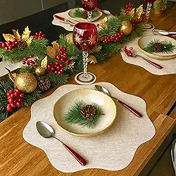 Jogo Americano Redondo Sisal, 8 Peças com Porta Copos, Marfim Bege, para Mesa Posta