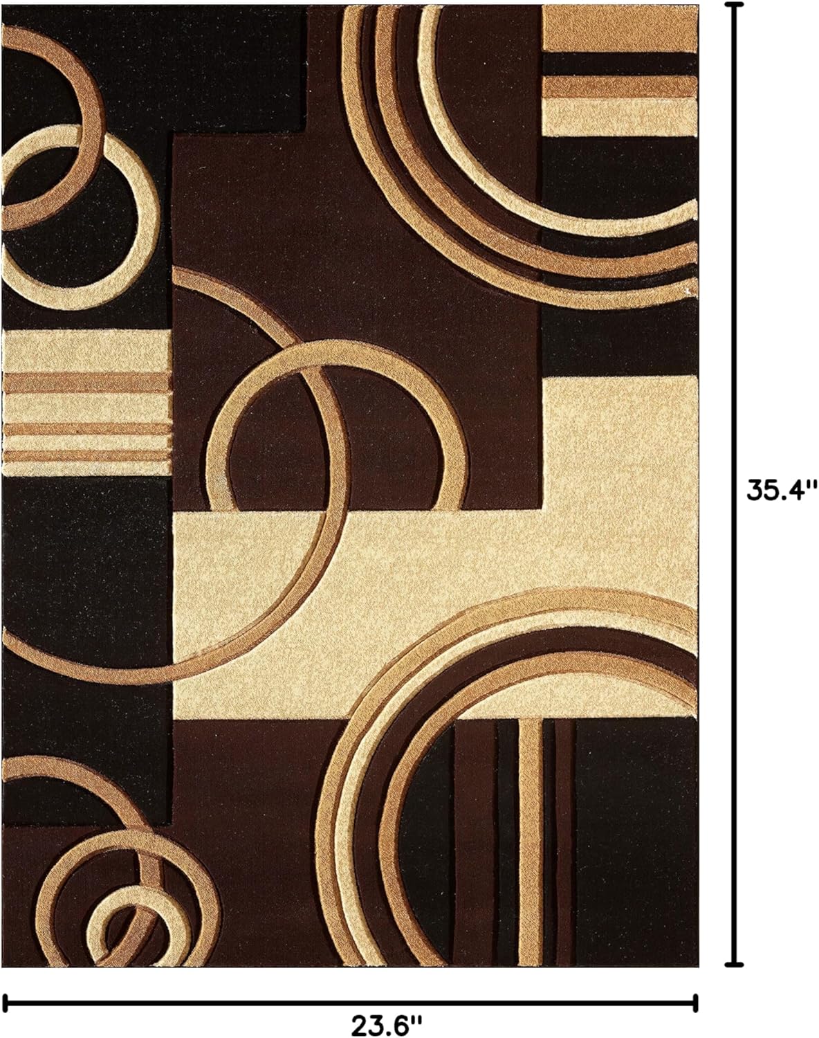 GLORY RUGS Area Rug 2x3 Door Mat Brown Geometric Soft Floor Carpet with Premium Fluffy Texture for Indoor Living Dining Room and Bedroom Area