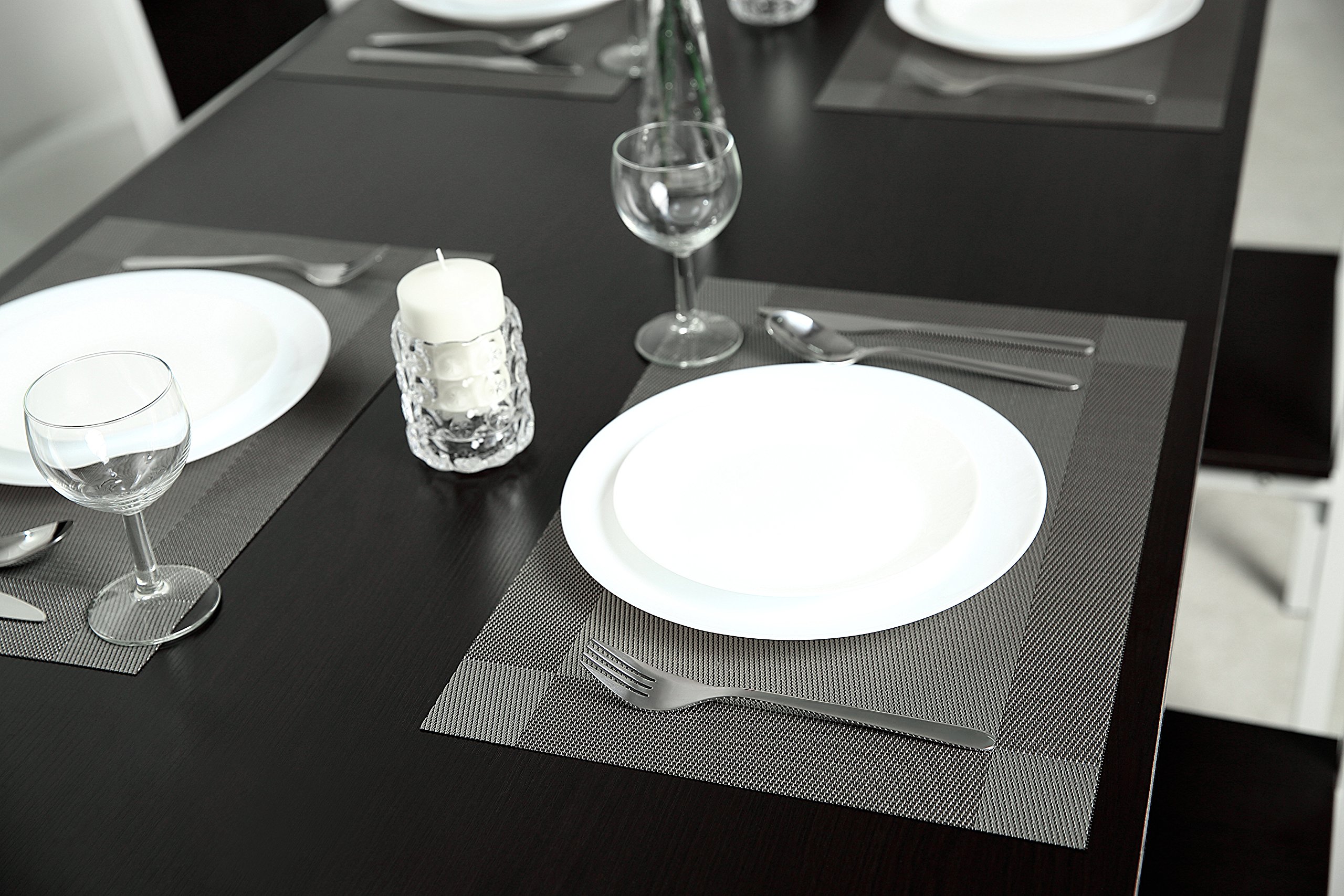 SICOHOME Placemats Set of 4,Grey Vinyl Placemats Buy Online in United