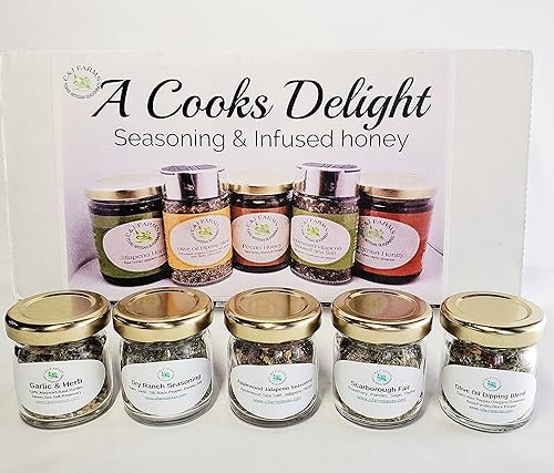 Miniatura 4 de C&J Farms Texas Gourmet Artisan Seasonings A Cook's Delight - Juego de regalo de 10 piezas, caja de muestras variadas, incluye muestra de especias
