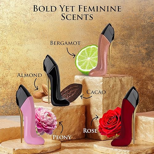 Miniatura 2 de Nice Girl - Juego de 4 mini perfumes de regalo para mujer, fragancia floral de vainilla dulce, tuberosa, rosa, ámbar, cacao, almendra polvorienta,