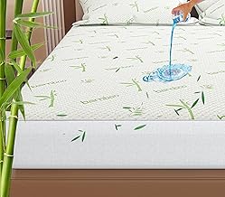 Ayka Waterproof Natural Bamboo Mattress Protector Queen Size Breathable Hypoallergenic Noiseless Ultra Soft Fitted Bed Protector 60x75 inch Mattress/Bed Cover (Queen (60 * 75"))