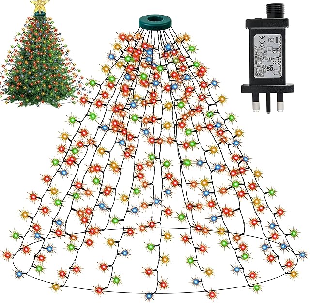 NIUB5 Christmas Tree Lights - Fairy Lights, Christmas Lights Indoor with 6.6 FT 16 String Lights 400 LED for Christmas Decorations