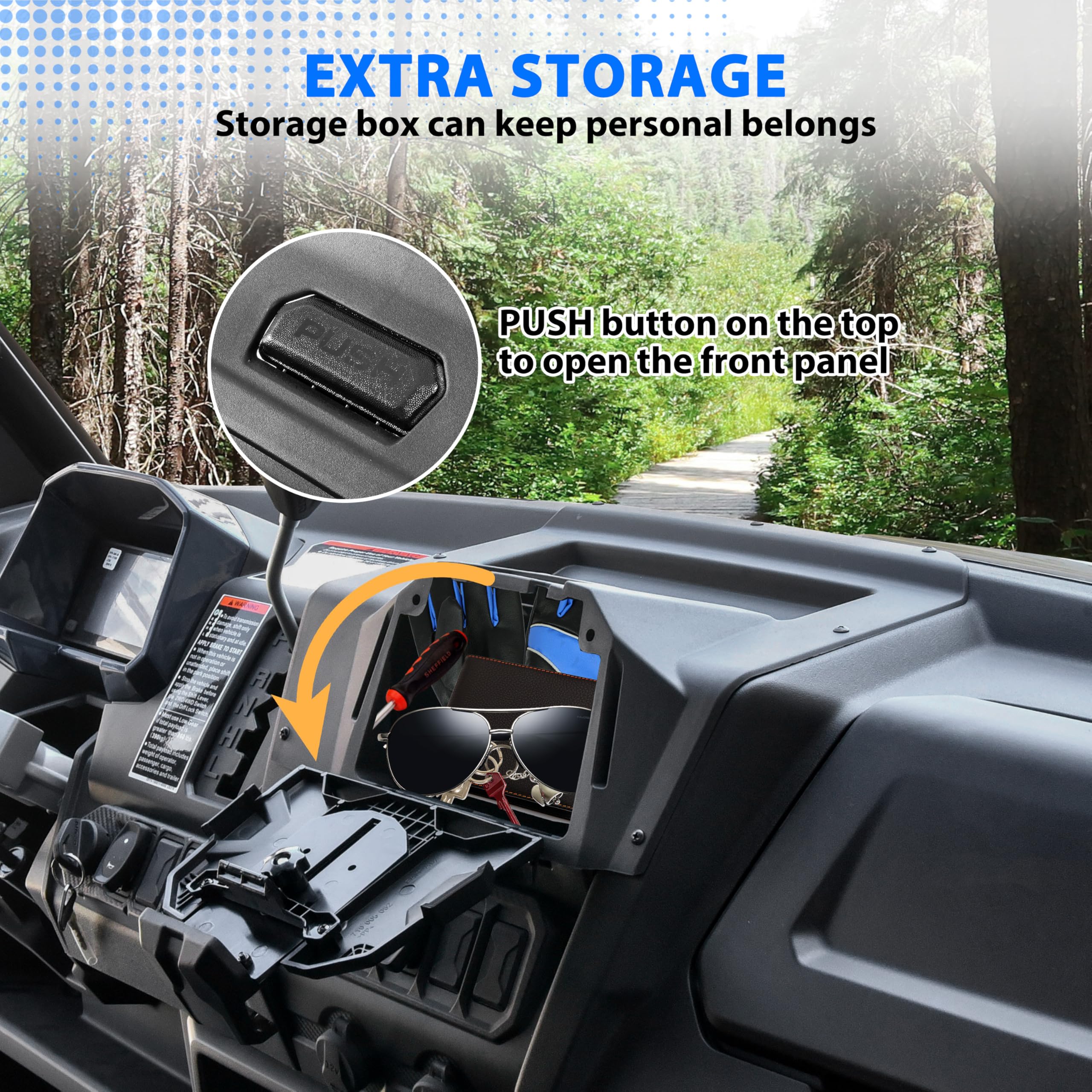 SLORIMOD Tablet Holder for CFMOTO UFORCE 1000/1000 XL 19-25, Adjustable Electronic Device Mount Navigator Bracket Mount Holder with Storage Box for CFMOTO UFORCE 1000/1000 XL 2019-2025 Accessories