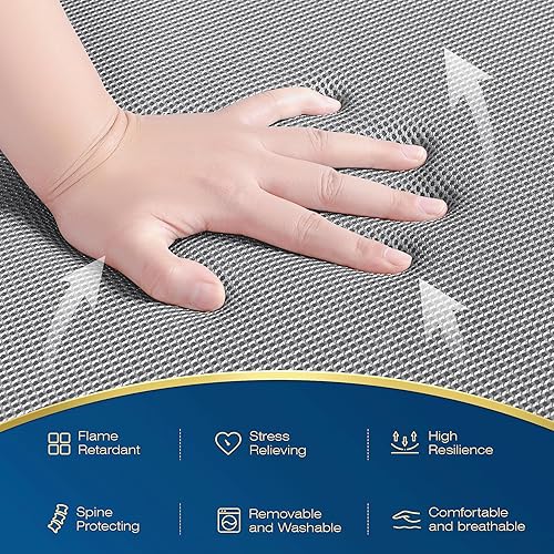 Miniatura 5 de Colchón plegable individual de 4 pulgadas, cubrecolchón de espuma, suave, resistente a la suciedad, cama portátil para campamento, cama de invitados