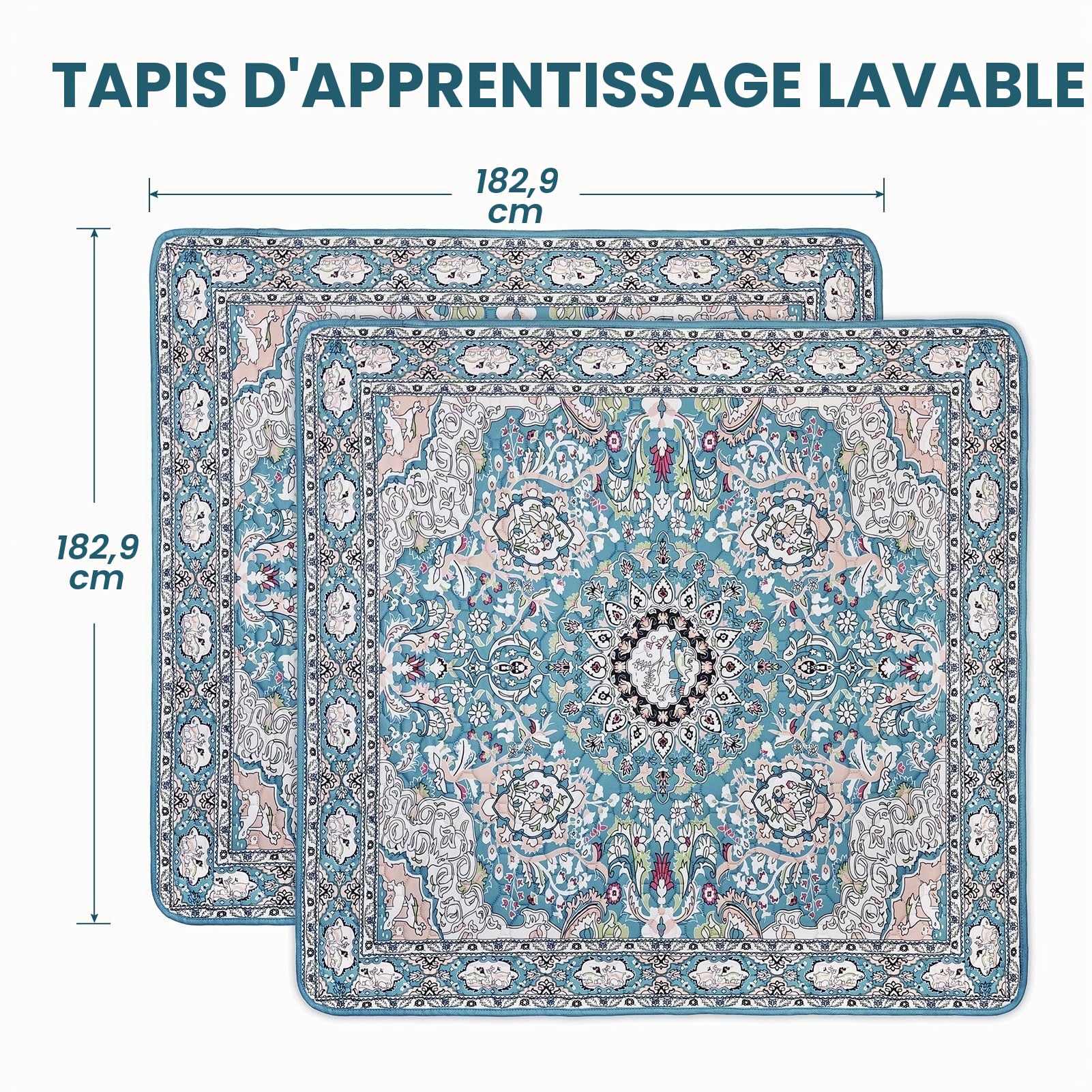 Tapis Hygiéniques Lavables pour Chien,182 x182cm, Imperméables pour Chiot | Tapis d'apprentissage Absorbants et à Séchage Rapide, Réutilisables avec, étanches pour Animal Domestique avec Phéromones