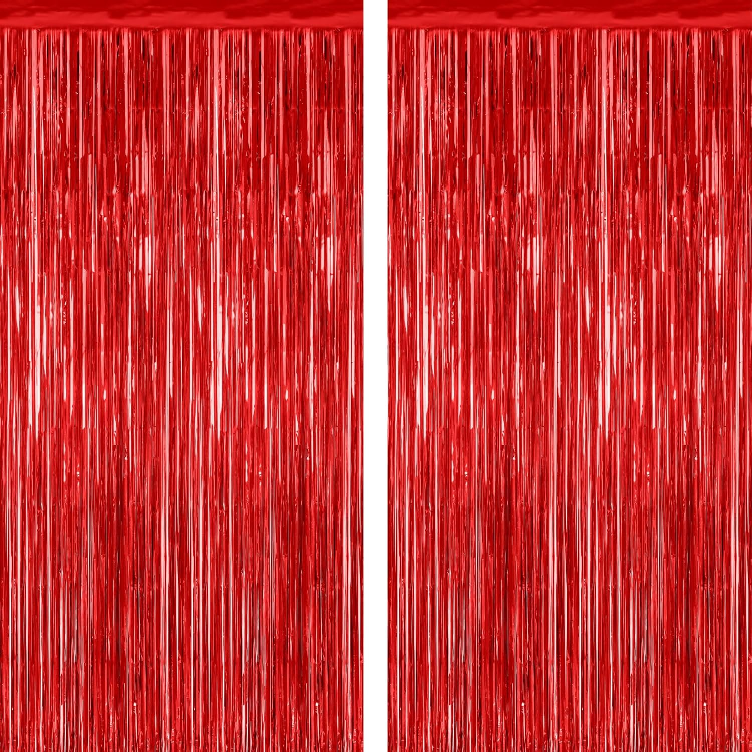 Amazon.com: 2 Pack Red Tinsel Backdrop, 3.28 FT x 7.05 FT Fringe ...