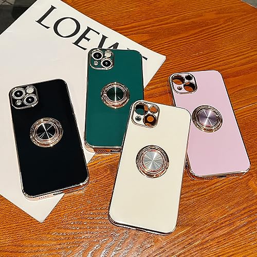 Miniatura 4 de ZTOFERA Funda compatible con iPhone 13, galvanizada, antiarañazos, con soporte de anillo de 360, TPU suave y flexible, a prueba de golpes