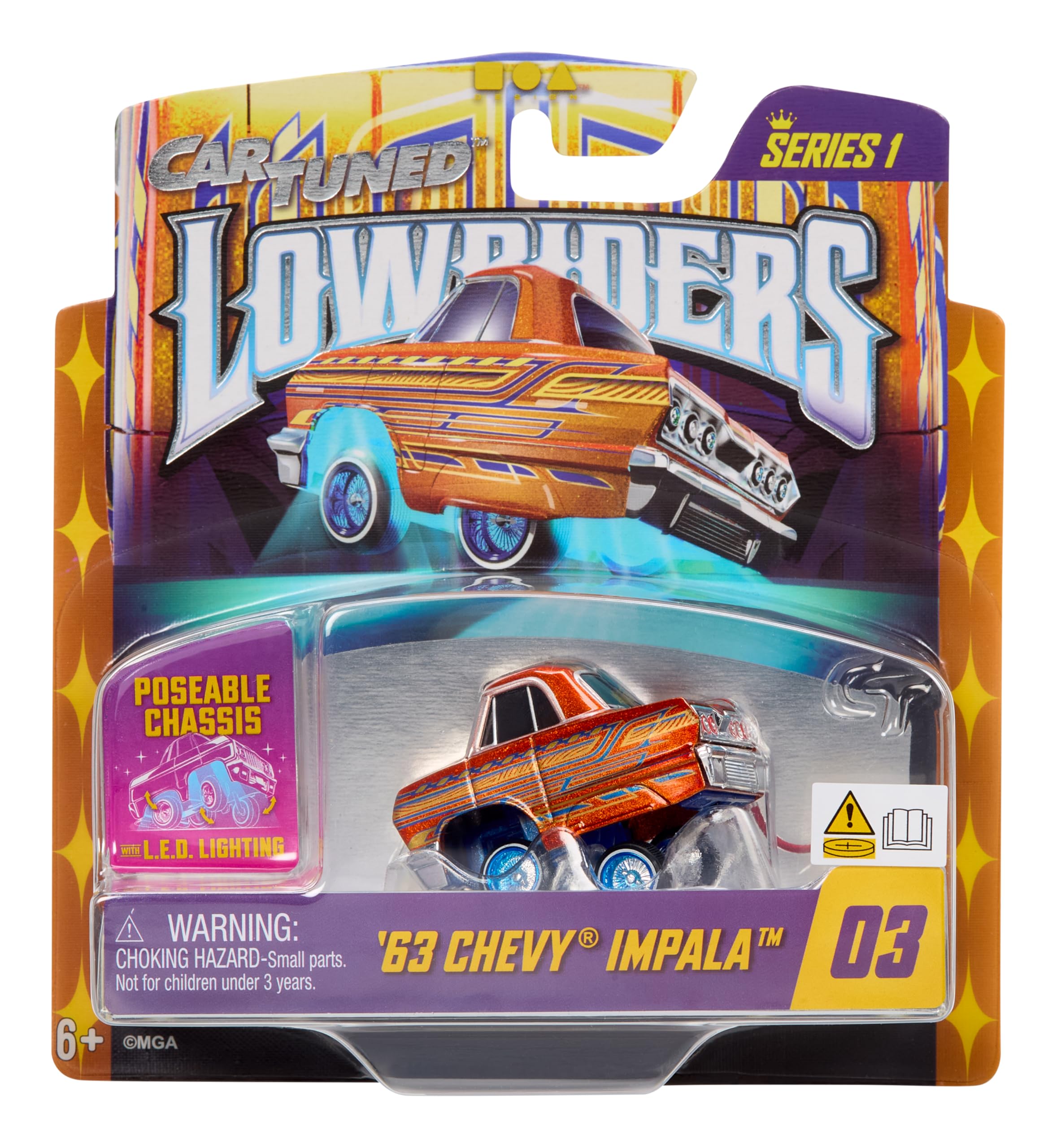 Amazon.com: CarTuned™ Lowrider Series 1-1963 Chevy Impala (Orange