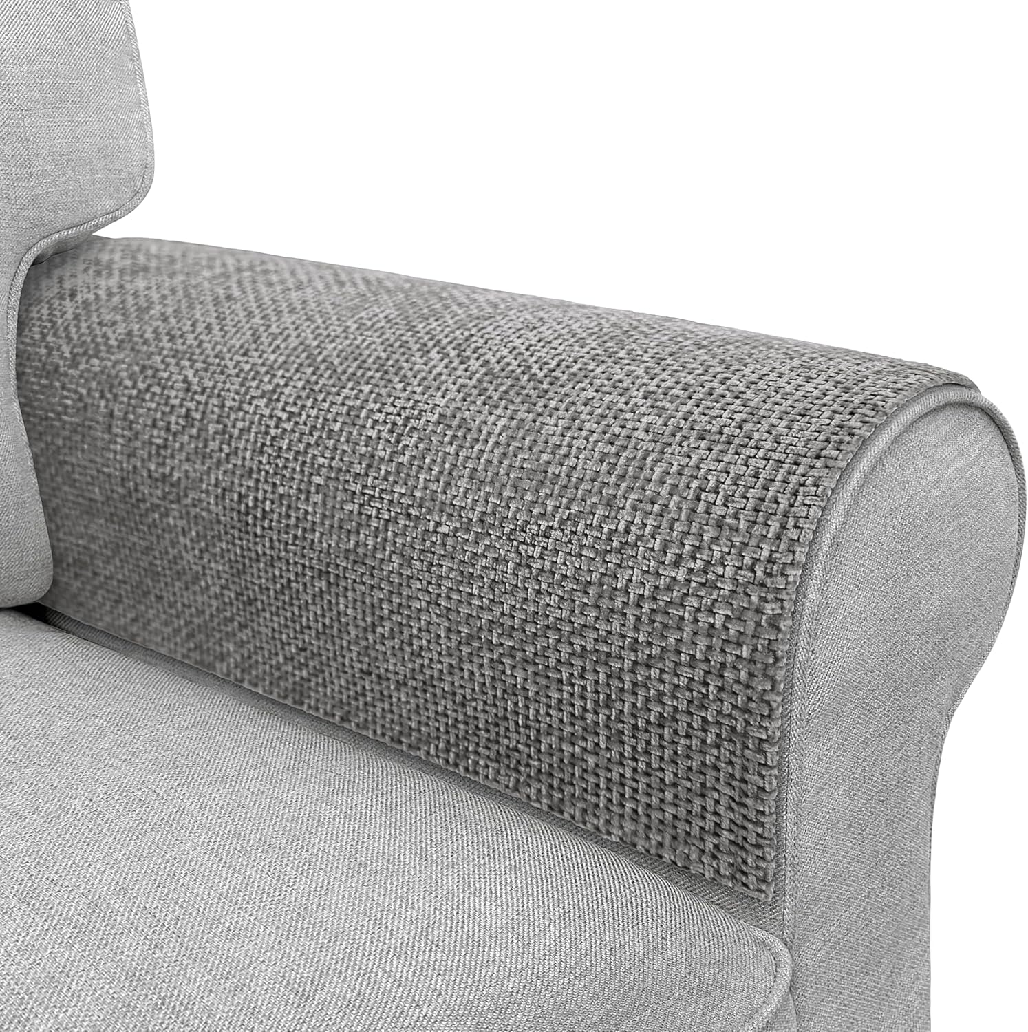 Couch Arm Covers, Sofa Arm Covers, Waterproof Armrest Cover for Sofa, Armchair, Loveseat, Non-Slip Recliner Arm Cover, Headrest Cover, Arm Chair Covers Set of 2 (Gray, 26"×26")