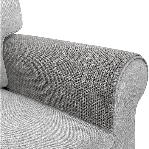 Couch Arm Covers, Sofa Arm Covers, Waterproof Armrest Cover for Sofa, Armchair, Loveseat, Non-Slip Recliner Arm Cover, Headrest Cover, Arm Chair Covers Set of 2 (Gray, 24"×20")