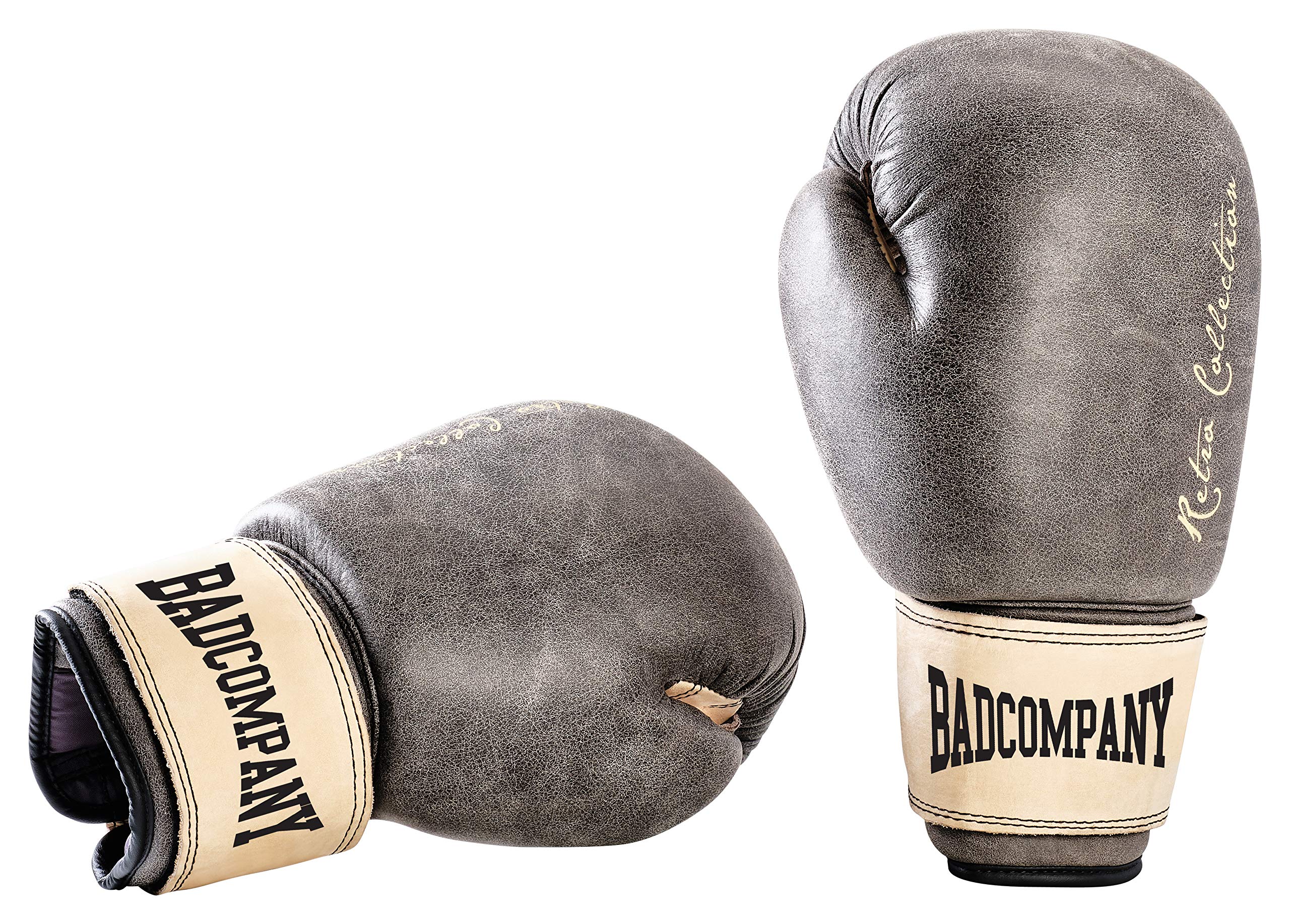 Bad Company Deluxe Rétro Cuir de Vachette Gants de Boxe Marron – Classique Gants de Boxe avec système d'aération (Airy Système de)