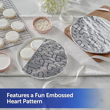 Reynolds Wrap Fun Foil Embossed Aluminum Foil Roll with Hearts, Premium Raised Textured Roll for Food Gifting, Anniversaries, Birthdays, and More, 16.6 Yards x 12 Inches, 50 Sq. Ft.