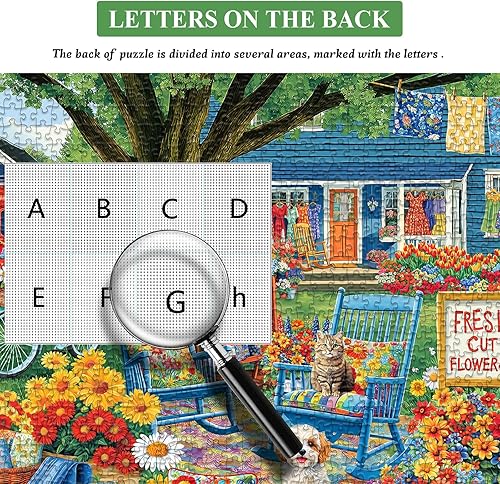 Miniatura 5 de Rompecabezas de jardín de flores para adultos, 1000 piezas, rompecabezas de flores naturales, rompecabezas de perro y gato, rompecabezas de plantas