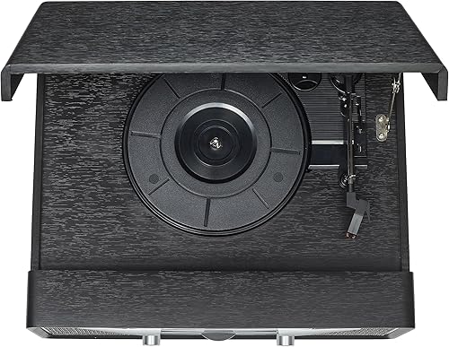 Miniatura 10 de Crosley CR7016A-BK Rhapsody - Tocadiscos de vinilo 7 en 1 con Bluetooth, 3 velocidades, reproductor de CD, radio AMFM, color negro