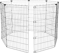 Vista 10 de Yaxa Basics Corralito plegable de metal octogonal para ejercicio de perros - Interior/Exterior, sin puerta, mediano (8 paneles, 24 x 36 pulgadas)
