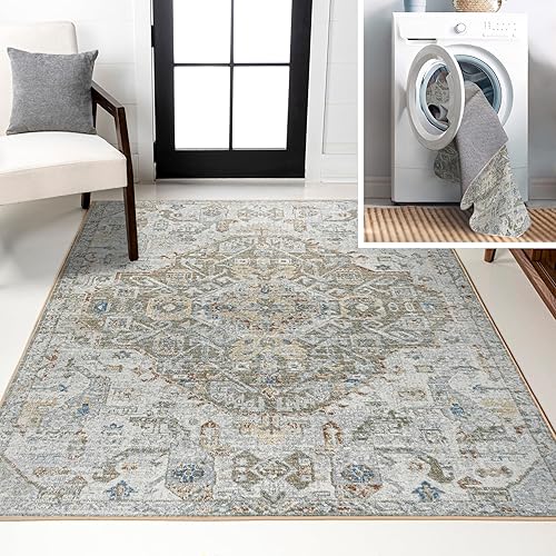 Miniatura 1 de JONATHAN Y WSH320A-3 Shaemus Bohemian Medallion - Alfombra lavable a máquina, bohemio, clásica, costera, tradicional para sala de estar, comedor,