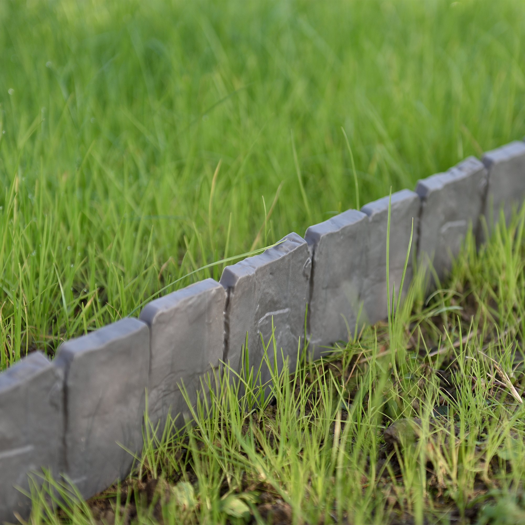 Bordatura Per Giardino 7.8m Grigia - Recinzione Prato E Aiuole Facile Da Installare