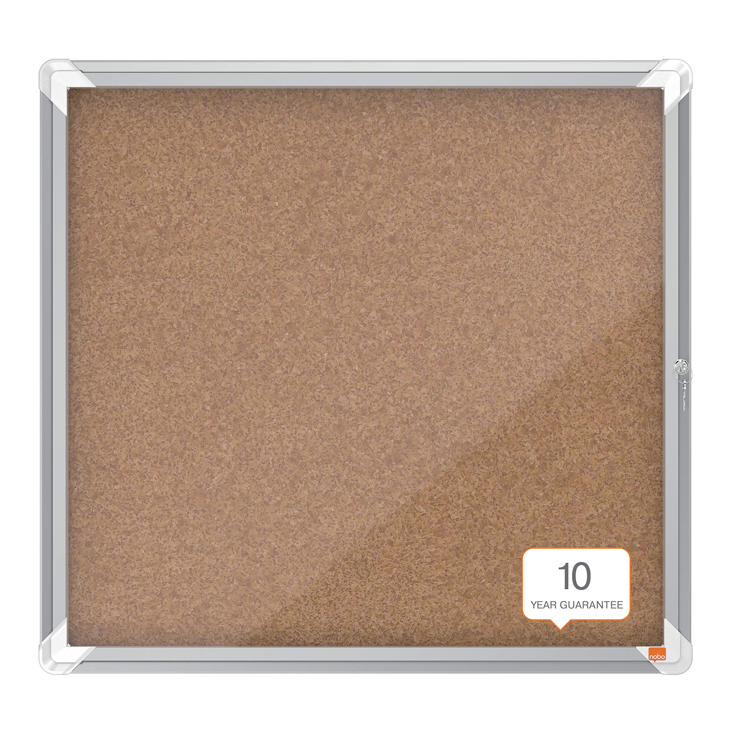 Nobo Vitrina de Corcho para Interiores con Cerradura para 6 Hojas A4, Premium Plus, Marrón, 1902562