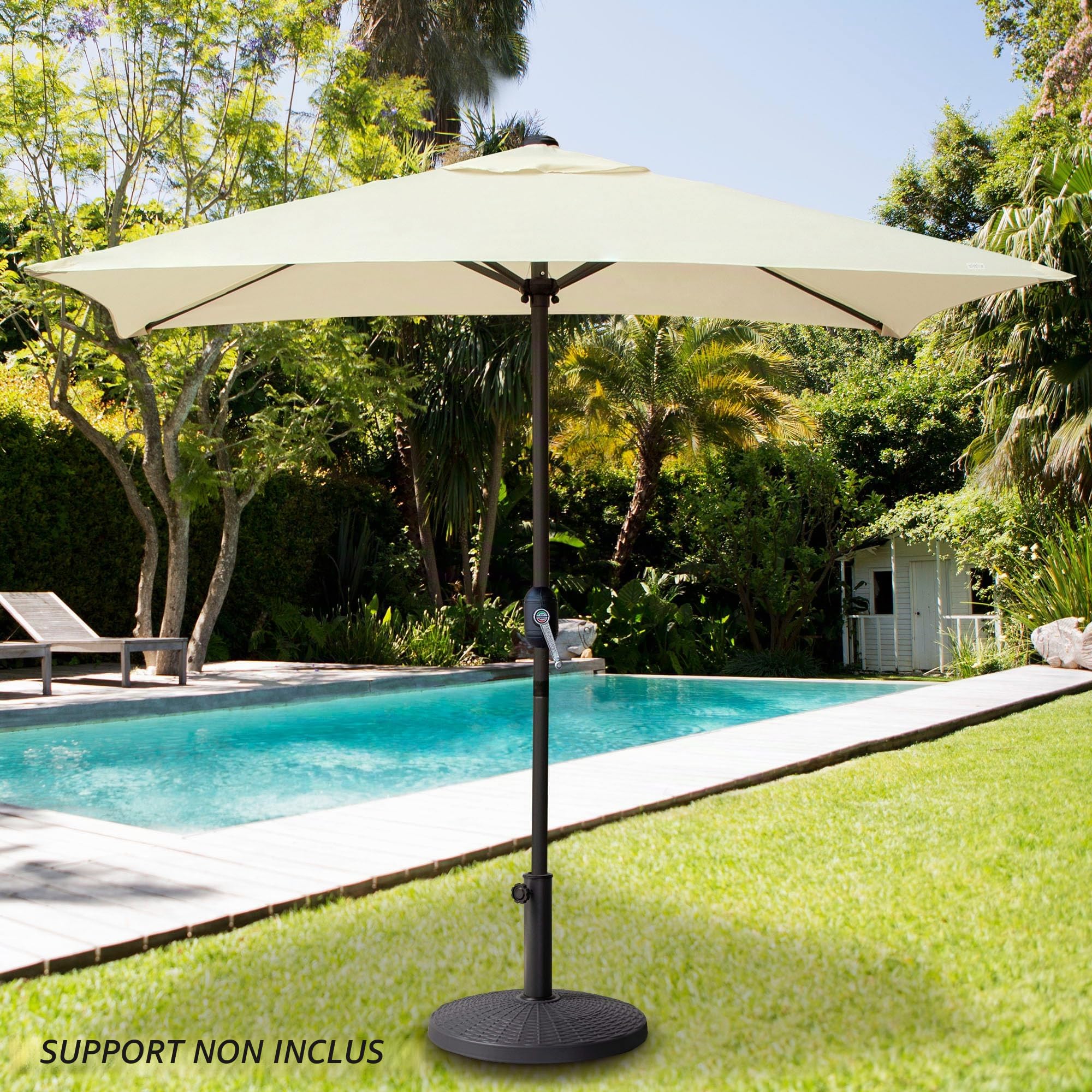 AKTIVE Parasol Rectangulaire pour Balcon, Parasol Terrasse, Parasol Terrasse Jardin, 200X120 cm, Couleur Crème, Mât Aluminium, Jardin