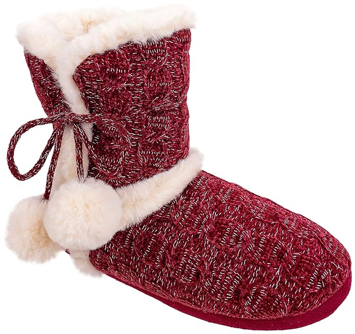Burgundy slipper boots Clearance