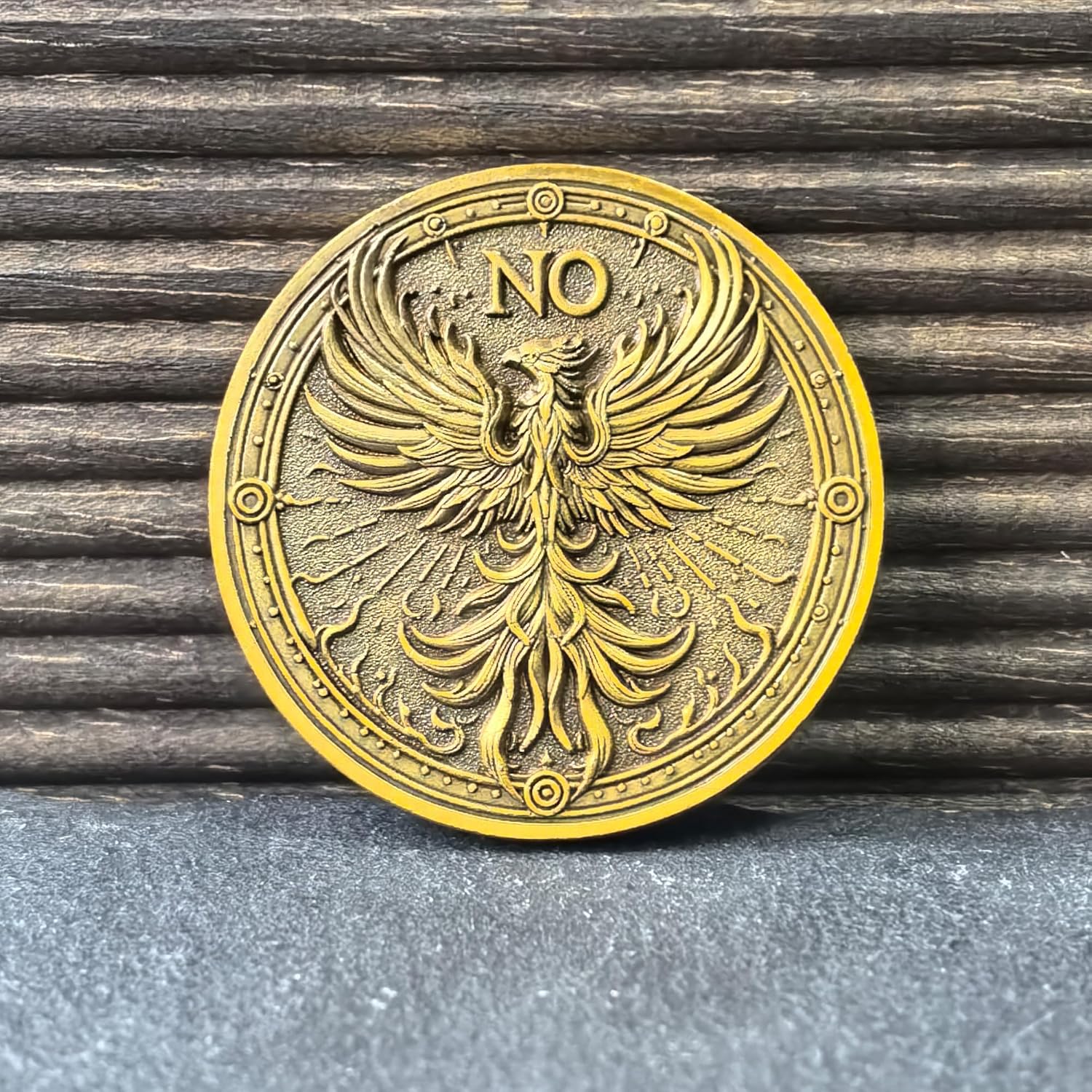 Yes-No Decision Making Coin with Lotus and Phoenix Design: Inspirational Flip Coin for Guidance and Clarity
