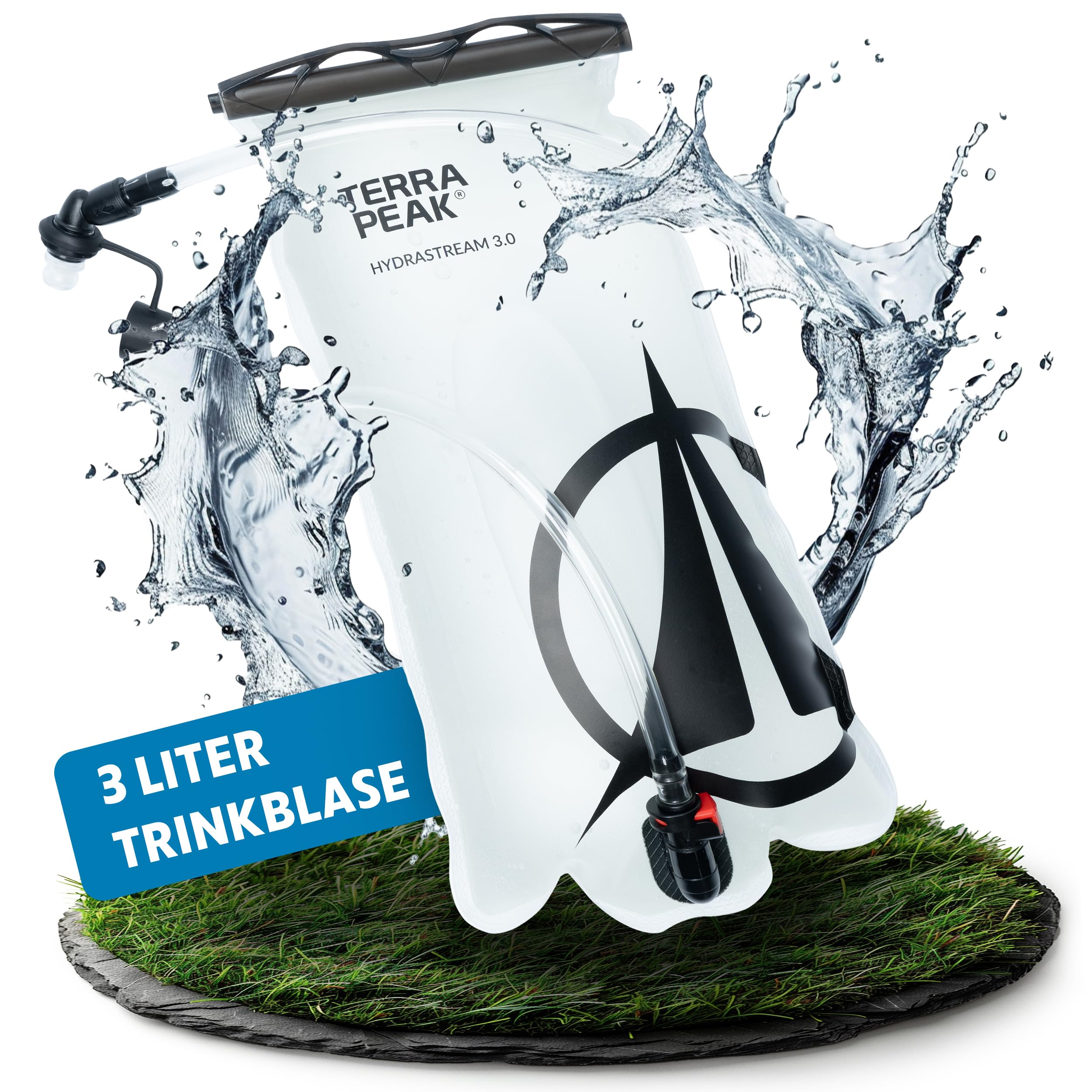 Terra Peak Bolla d'acqua da 2 l e 3 l con tubo, sacchetto leggero, sistema di idratazione per zaino, bolla d'acqua senza BPA, idrata per escursioni, universale, accessorio per zaino da escursionismo
