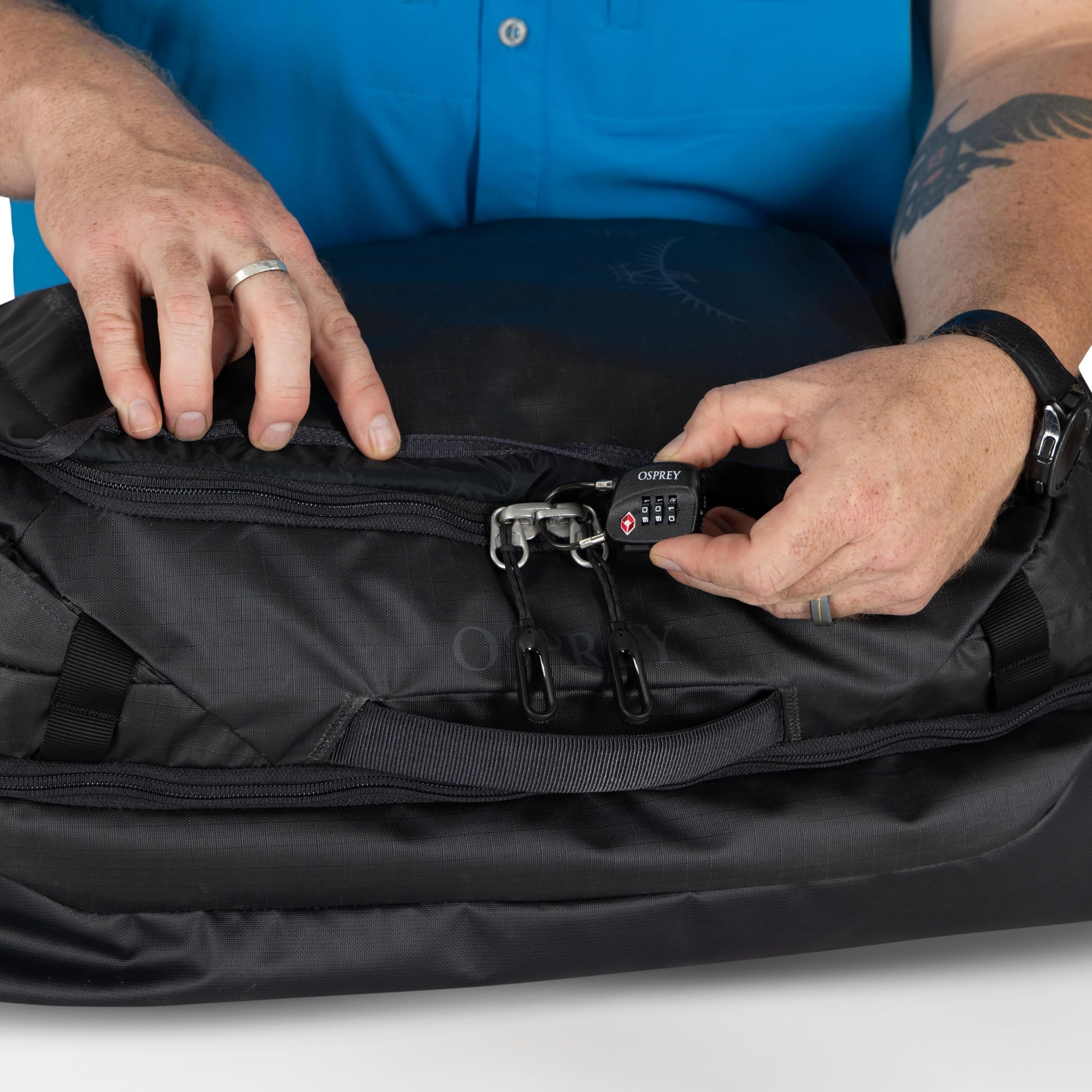 Osprey Transporter Squffel - Borsa da viaggio quadrata resistente, con apertura da 70 l, foglia di pino